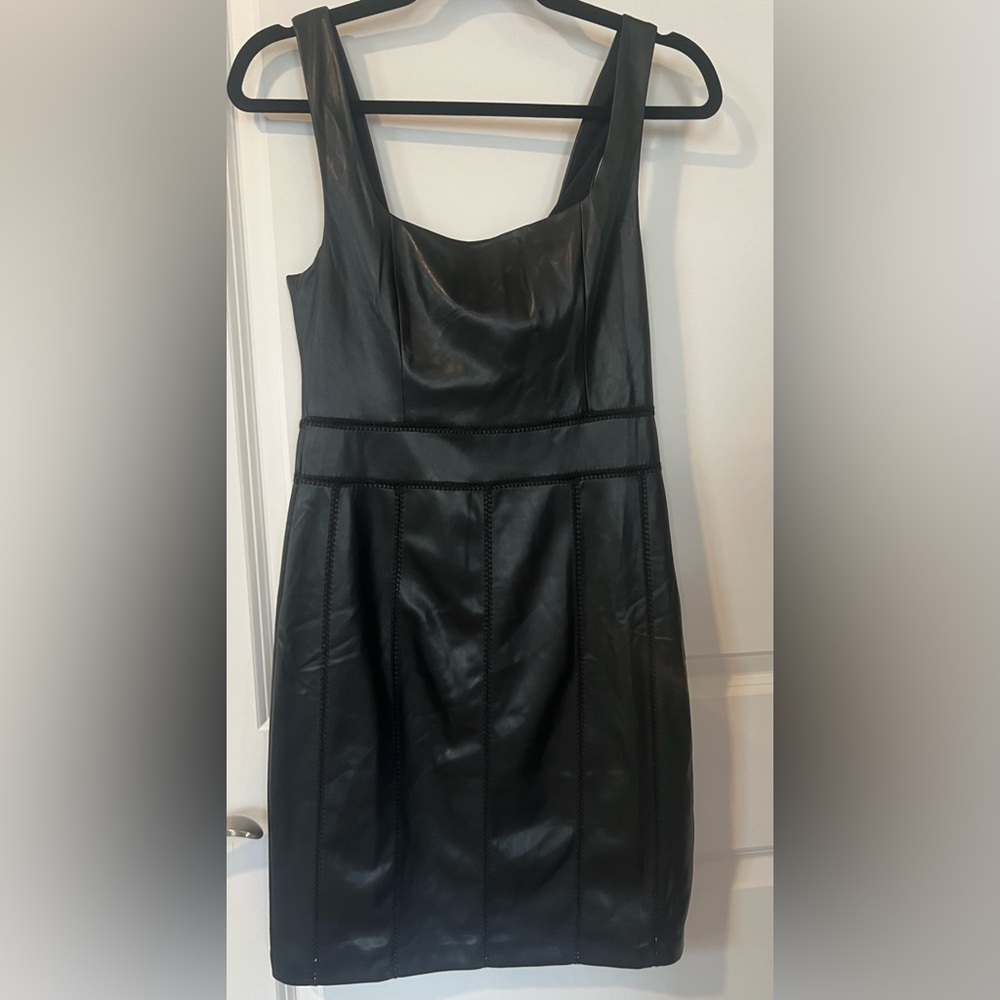 NWT-Black Faux Leather Guess Dress